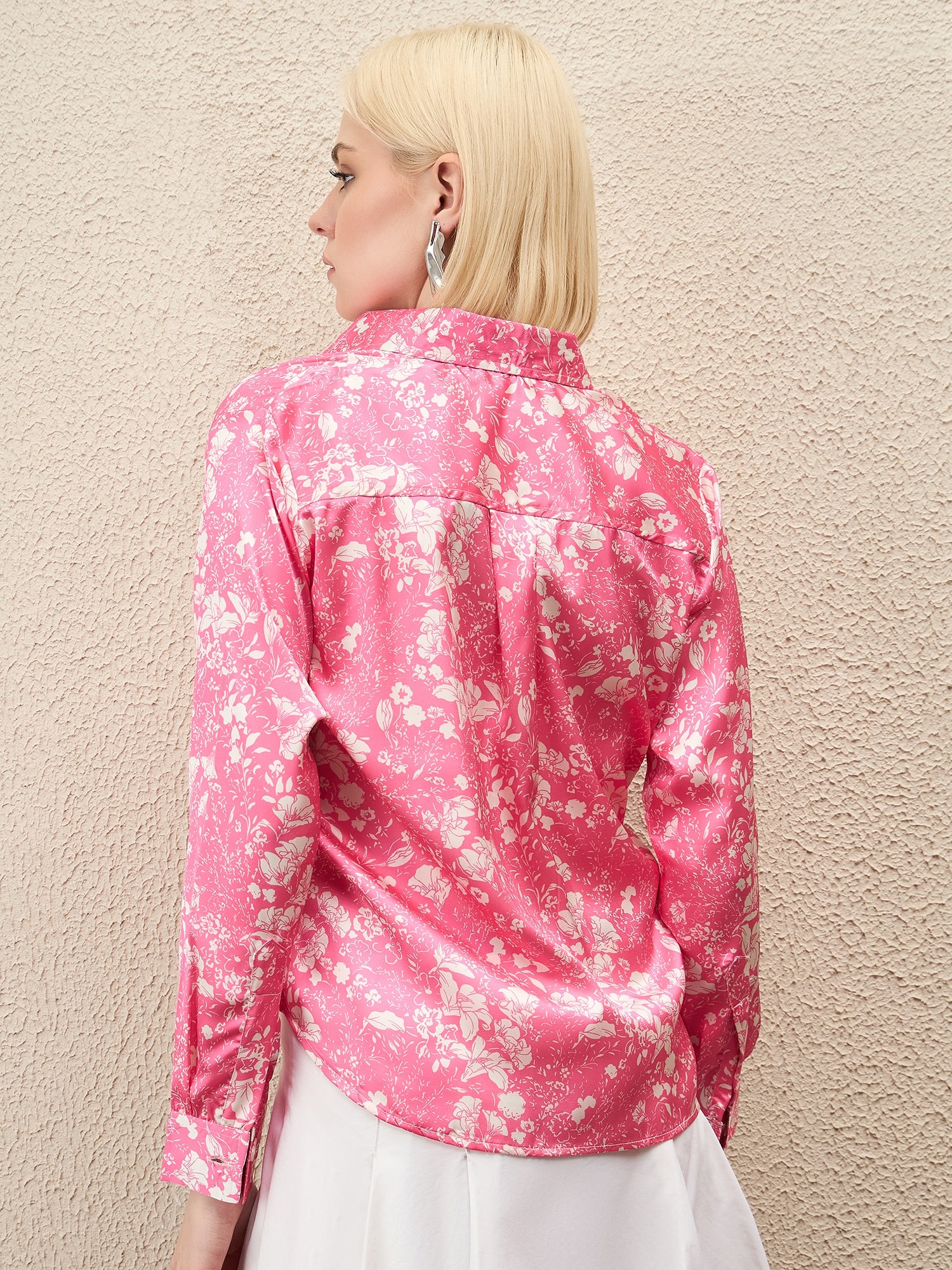 AHrik Bloom Blush Satin Shirt