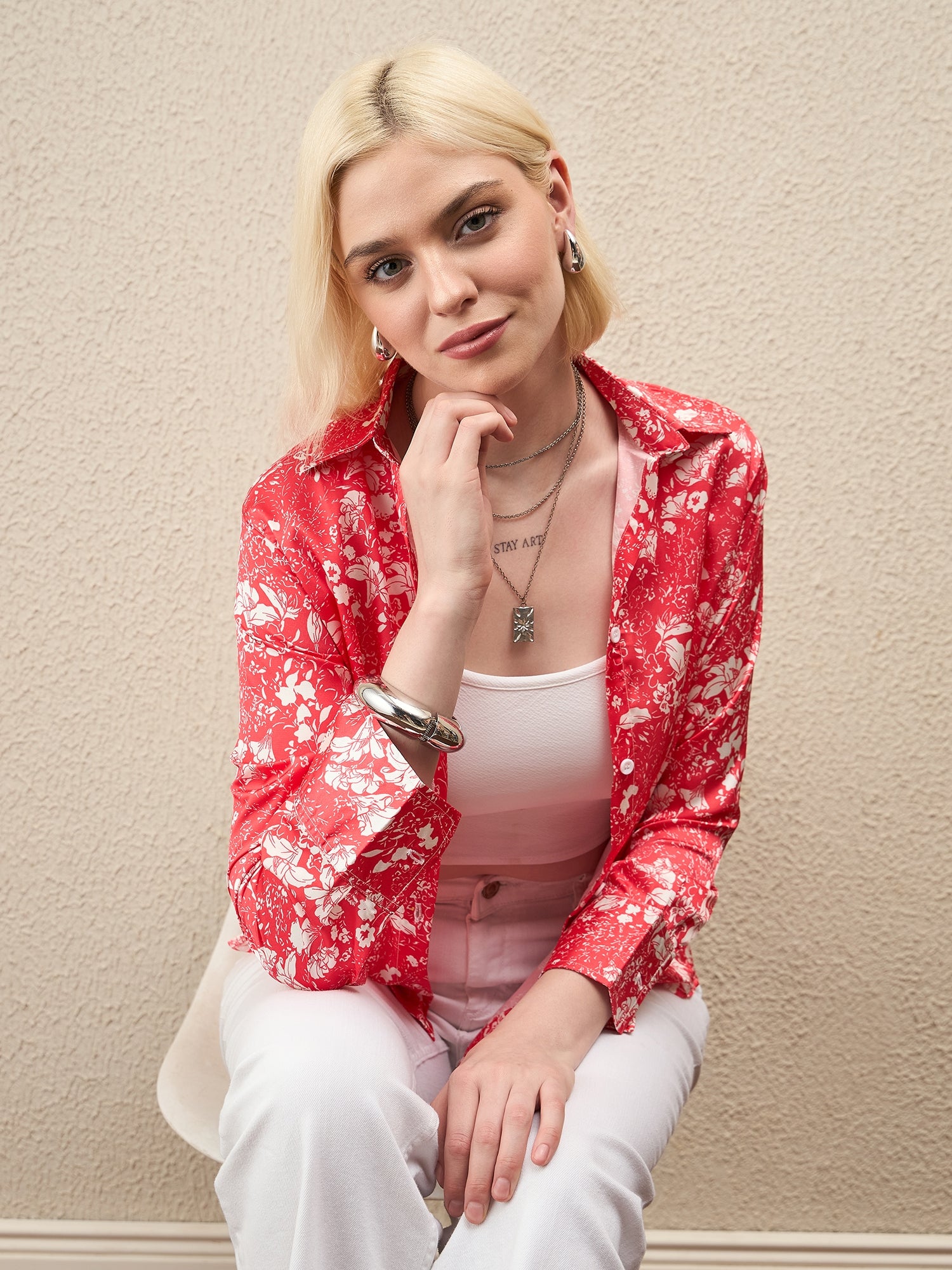 AHrik Blush Bloom Floral Shirt
