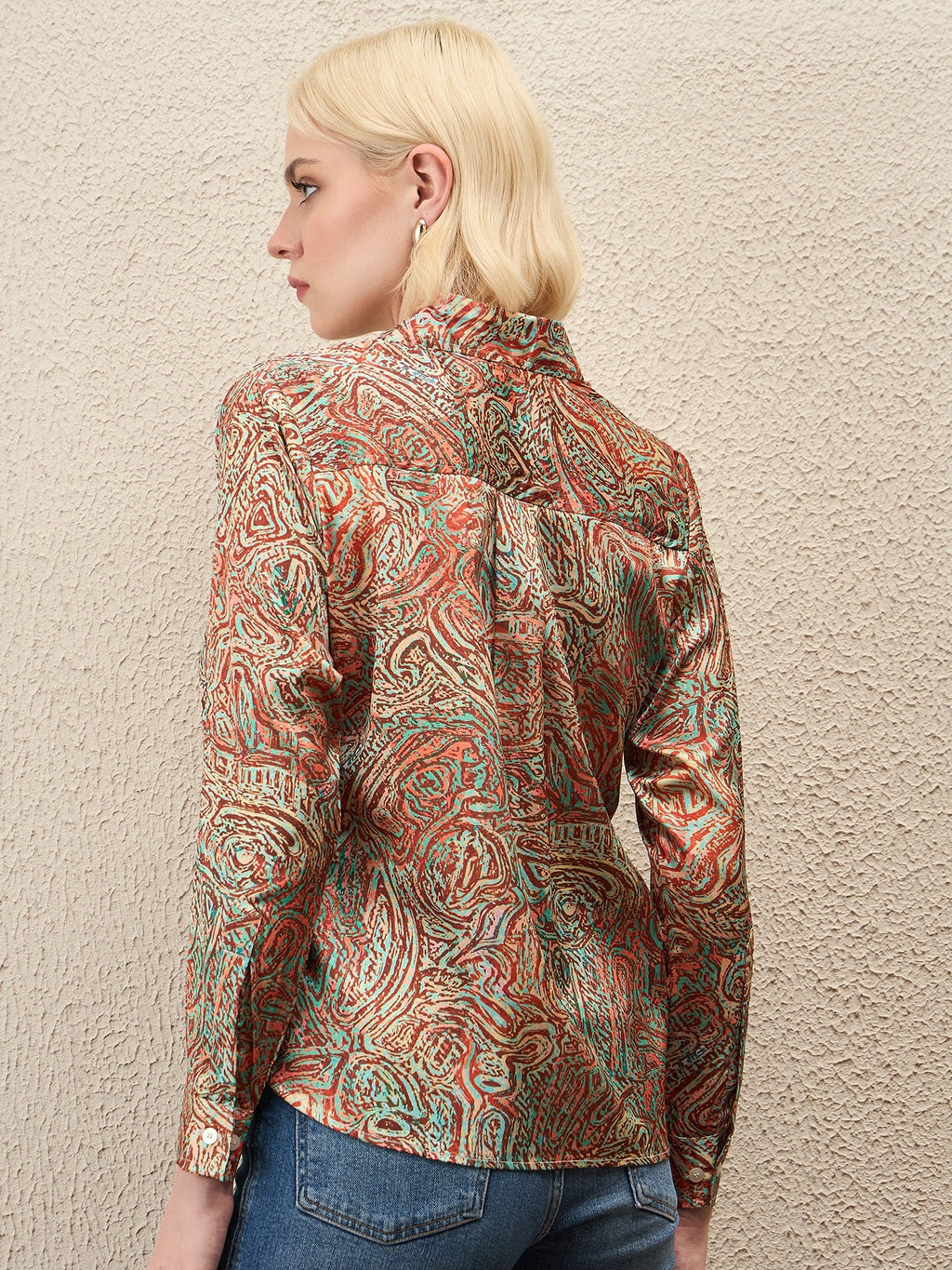 AHrik Aura Swirl Art Satin Shirt AHrik