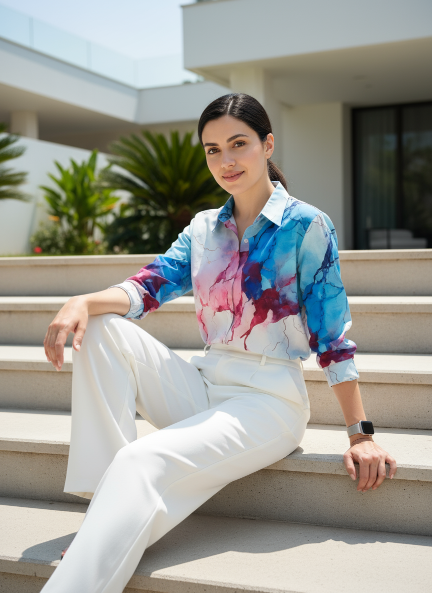 AHrik Celeste Aurora Marble Shirt