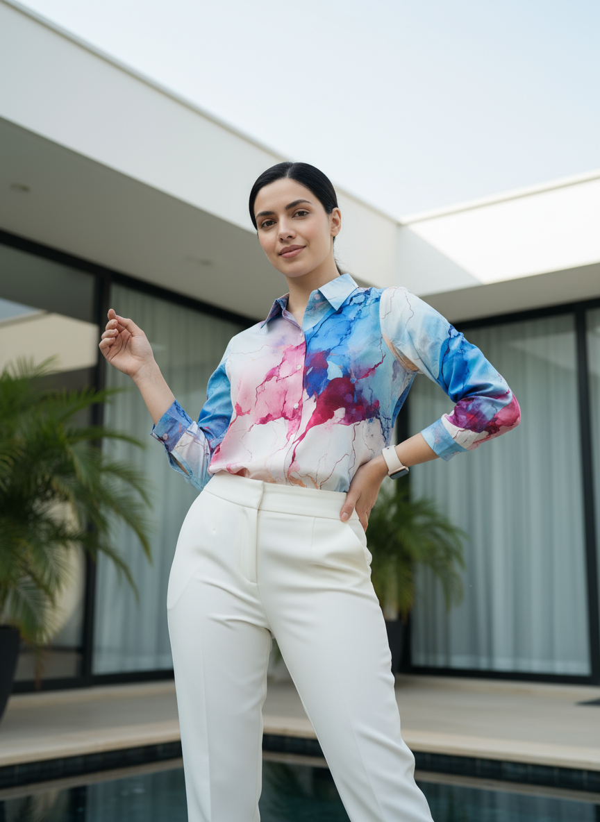 AHrik Celeste Aurora Marble Shirt