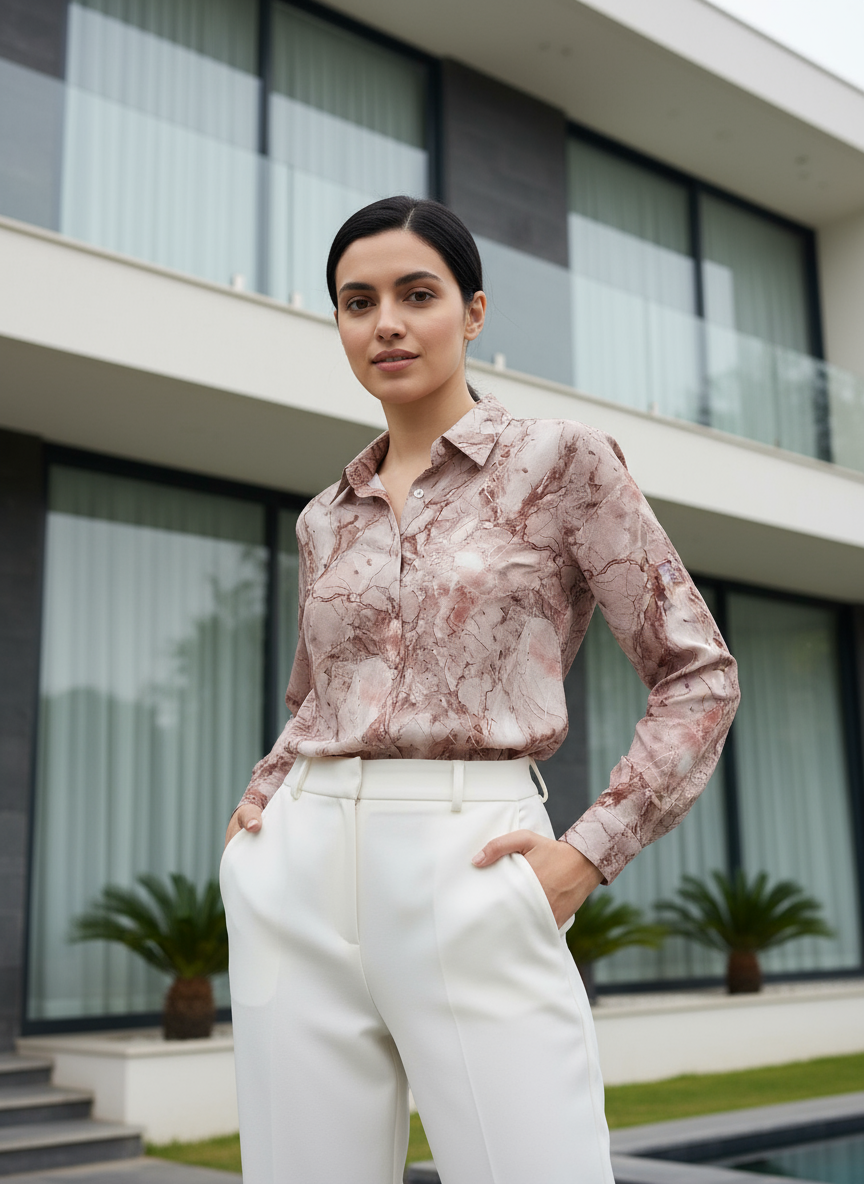 AHrik Marble Muse Silk Shirt