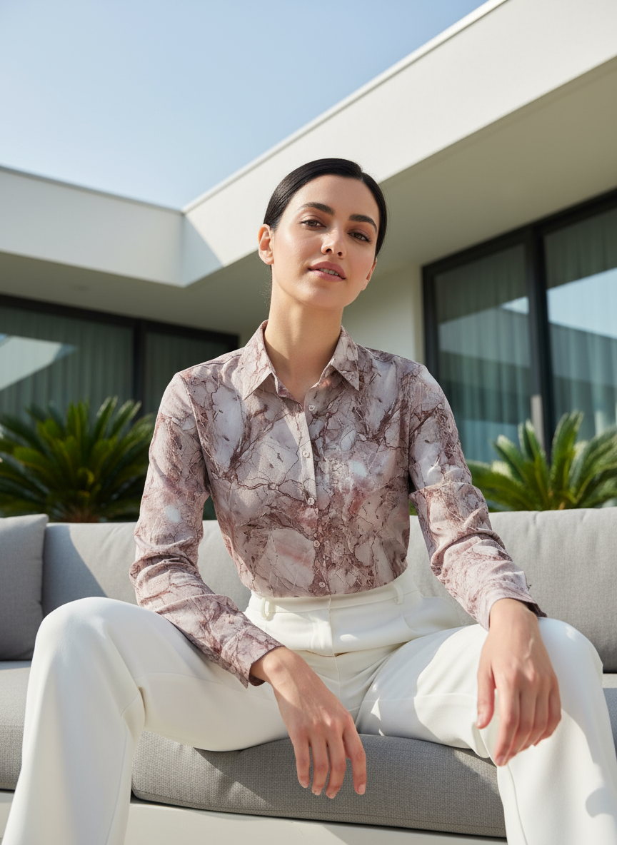 AHrik Marble Muse Silk Shirt
