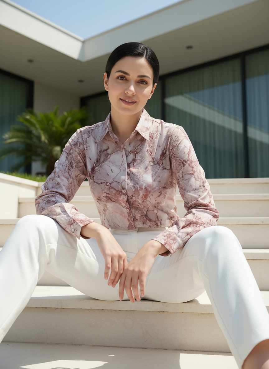 AHrik Marble Muse Silk Shirt