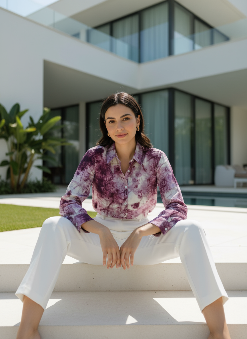 AHRIK Velora Amethyst Sky Blouse