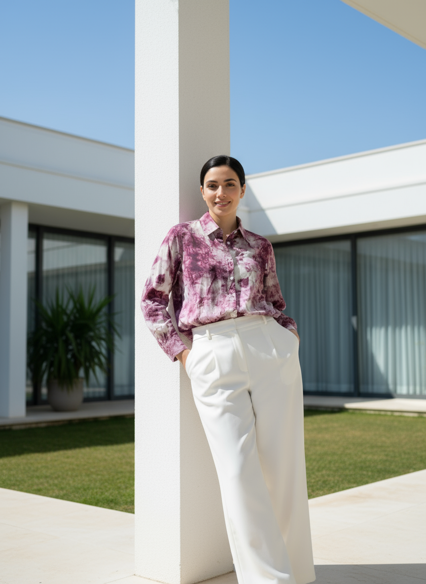 AHRIK Velora Amethyst Sky Blouse
