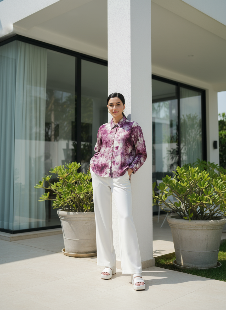 AHRIK Velora Amethyst Sky Blouse