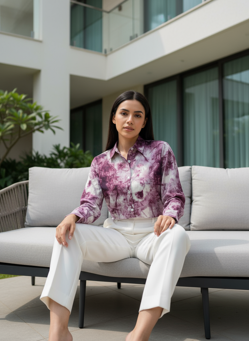 AHRIK Velora Amethyst Sky Blouse