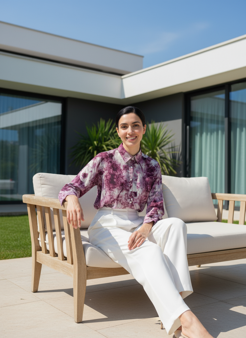 AHRIK Velora Amethyst Sky Blouse